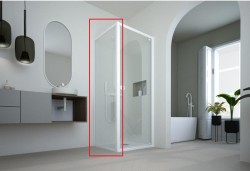 FORTE - Pevná stěna DECO F1C - Barva rámu - Hliník ossidato, Rozměr A - 80, Výplň - Čiré bezpečnostní sklo - 6 mm (BDE902FC348103)