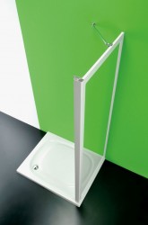 FORTE - Sprchová zástěna ANTA FISSA MA - Barva rámu - Bílá, Rozměr A - 90, Rozměr C - 185, Směr zavírání - Univerzální Levé / Pravé, Výplň - Polystyrol 2,2 mm (acrilico) (BSAFI90MAP)