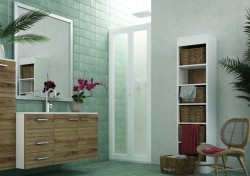 FORTE - Sprchová zástěna DOMINO - Barva rámu - Bílá, Rozměr A - 100, Rozměr C - 185, Směr zavírání - Univerzální Levé / Pravé, Výplň - Polystyrol 2,2 mm (acrilico) (BSDOM10P)