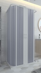 FORTE - Sprchová zástěna FLEX - SATURNO NEW - Rozměr A - 80, Rozměr B - 80, Rozměr C - 185, Typ otevírání -   Zavírání do středu (OLBBXF150001)