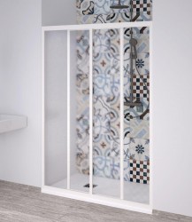 FORTE - Sprchové dveře ACRIL - PORTA NEW - Barva rámu - Bílá, Rozměr A - 130 - 140 (OLNNC1FS140031)