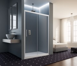 FORTE - Sprchové dveře MAYA (matné sklo) - Barva rámu - Bílá, Rozměr A - 140, Směr zavírání - Univerzální Levé / Pravé, Výplň - Acidato bezpečnostní sklo - 6 mm (BLATYP)