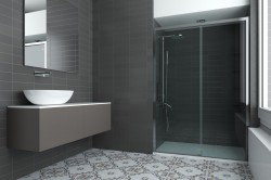 FORTE - Sprchové dveře URBAN ESSENCE N1FS - Barva rámu - Hliník ossidato, Rozměr A - 150, Směr zavírání - Pravé (DX), Výplň - Čiré bezpečnostní sklo - 6 mm (BEN15DXA1)