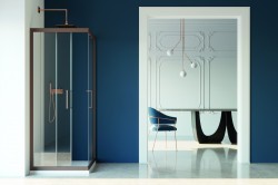 FORTE - Sprchový kout FUSION COLORS FC - A1FS - Barva rámu - Chocolate, Materiál - Technopolymer, Rozměr A - 80, Rozměr B - 80, Rozměr C - 190, Směr zavírání - Univerzální Levé / Pravé, Výplň - Grape bezpečnostní sklo - 6 mm (BCATYP-BCOA1FS12401497)