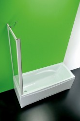 FORTE - Vanová přístěna SOPRAVASCA FISSA MA - Barva rámu - Bílá, Rozměr A - 75, Směr zavírání - Univerzální Levé / Pravé, Výplň - Polystyrol 2,2 mm (acrilico) (BSSVF75MAP)