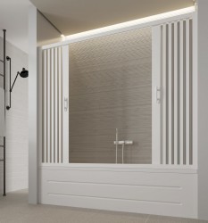 FORTE - Vanová zástěna FLEX - VASCA MARTE NEW - Rozměr A - 140 - 170, Rozměr C - 150, Typ otevírání -   Zavírání do středu (OLBBXF210001)