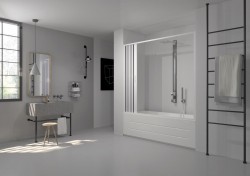 FORTE - Vanová zástěna FLEX - VASCA MARTE NEW - Rozměr A - 140 - 170, Rozměr C - 150, Typ otevírání - Zavírání na stranu (OLBBXF200001)