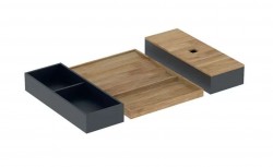 GEBERIT - 4dílná sada organizérů do zásuvky, černá/bambus (502.349.00.1)