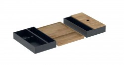 GEBERIT - 4dílná sada organizérů do zásuvky, černá/bambus (502.350.00.1)