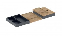 GEBERIT - 4dílná sada organizérů do zásuvky, černá/bambus (502.351.00.1)