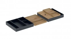 GEBERIT - 4dílná sada organizérů do zásuvky, černá/bambus (502.352.00.1)