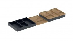 GEBERIT - 4dílná sada organizérů do zásuvky, černá/bambus (502.353.00.1)