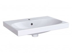 GEBERIT - Acanto Umyvadlo 60x42 cm, otvor pro baterii, s přepadem, s KeraTect, bílá (500.631.01.8)