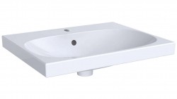 GEBERIT - Acanto Umyvadlo 60x48 cm, otvor pro baterii, s přepadem, s KeraTect, bílá (500.620.01.8)