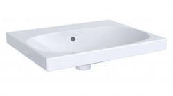 GEBERIT - Acanto Umyvadlo 60x48 cm, s přepadem, bez otvoru pro baterii, bílá (504.620.01.1)