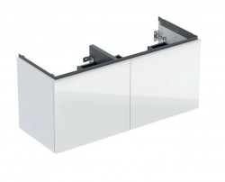 GEBERIT - Acanto Umyvadlová skříňka, 118x54x48 cm, 4 zásuvky, sklo/bílá (503.007.01.2)