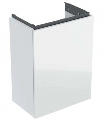 GEBERIT - Acanto Umyvadlová skříňka, 54x39x25 cm, 1 dvířka, panty L/P, sklo/bílá (503.001.01.2)