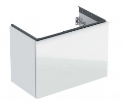 GEBERIT - Acanto Umyvadlová skříňka, 74x54x42 cm, 2 zásuvky, sklo/bílá (503.009.01.2)