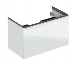 GEBERIT - Acanto Umyvadlová skříňka, 89x54x48 cm, 2 zásuvky, sklo/bílá (503.005.01.2)