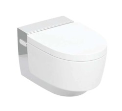GEBERIT - AquaClean Elektronický bidet Mera Classic s keramikou, závěsný, TurboFlush, SoftClosing, KeraTect, bílá/lesklý chrom (146.200.21.1)