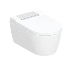 GEBERIT - AquaClean Elektronický bidet Sela s keramikou, závěsný, TurboFlush, SoftClosing, KeraTect, bílá/lesklý chrom (146.220.21.1)