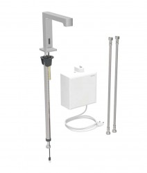 GEBERIT - Brenta Elektronická termostatická umyvadlová baterie, síťové napájení, easy to clean, kartáčovaný nerez (116.177.SN.1)