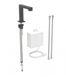 GEBERIT - Brenta Elektronická termostatická umyvadlová baterie, síťové napájení, easy to clean, matná černá (116.177.14.1)