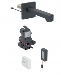 GEBERIT - Brenta Elektronická umyvadlová baterie pod omítku, bateriové napájení, easy to clean, matná černá (116.274.14.1)