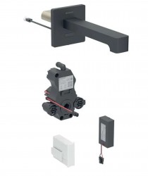 GEBERIT - Brenta Elektronická umyvadlová baterie pod omítku, bateriové napájení, easy to clean, matná černá (116.294.14.1)