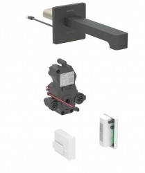 GEBERIT - Brenta Elektronická umyvadlová baterie pod omítku, napájení z generátoru, easy to clean, matná černá (116.276.14.1)