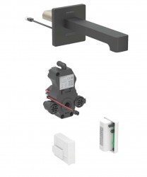 GEBERIT - Brenta Elektronická umyvadlová baterie pod omítku, napájení z generátoru, easy to clean, matná černá (116.296.14.1)