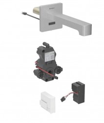 GEBERIT - Brenta Elektronická umyvadlová baterie pod omítku, síťové napájení, easy to clean, kartáčovaná nerez (116.292.SN.1)