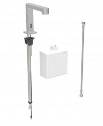 GEBERIT - Brenta Elektronický umyvadlový ventil, bateriové napájení, easy to clean, kartáčovaná nerez (116.173.SN.1)