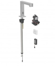 GEBERIT - Brenta Elektronický umyvadlový ventil, bateriové napájení, easy to clean, kartáčovaná nerez (116.193.SN.1)