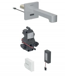 GEBERIT - Brenta Elektronický umyvadlový ventil pod omítku, bateriové napájení, easy to clean, kartáčovaná nerez (116.293.SN.1)