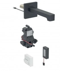 GEBERIT - Brenta Elektronický umyvadlový ventil pod omítku, bateriové napájení, easy to clean, matná černá (116.273.14.1)