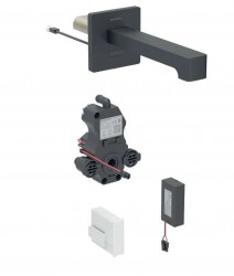 GEBERIT - Brenta Elektronický umyvadlový ventil pod omítku, bateriové napájení, easy to clean, matná černá (116.293.14.1)