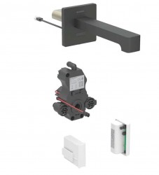 GEBERIT - Brenta Elektronický umyvadlový ventil pod omítku, napájení z generátoru, easy to clean, matná černá (116.295.14.1)