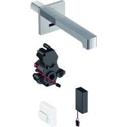 GEBERIT - Brenta Elektronický umyvadlový ventil pod omítku, pro studenou vodu, bateriové napájení, easy to clean, chrom (116.293.21.1)