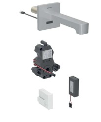GEBERIT - Brenta Elektronický umyvadlový ventil pod omítku, pro studenou vodu, bateriové napájení, easy to clean, kartáčovaná nerez (116.273.SN.1)