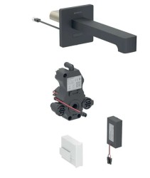 GEBERIT - Brenta Elektronický umyvadlový ventil pod omítku, pro studenou vodu, bateriové napájení, easy to clean, matná černá (116.273.14.1)