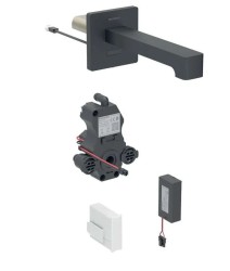 GEBERIT - Brenta Elektronický umyvadlový ventil pod omítku, pro studenou vodu, bateriové napájení, easy to clean, matná černá (116.293.14.1)