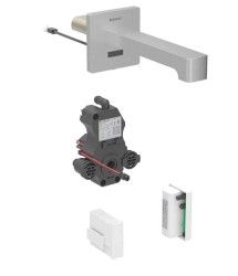 GEBERIT - Brenta Elektronický umyvadlový ventil pod omítku, pro studenou vodu, napájení z generátoru, easy to clean, kartáčovaná nerez (116.275.SN.1)