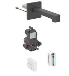 GEBERIT - Brenta Elektronický umyvadlový ventil pod omítku, pro studenou vodu, napájení z generátoru, easy to clean, matná černá (116.275.14.1)
