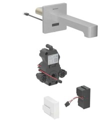 GEBERIT - Brenta Elektronický umyvadlový ventil pod omítku, pro studenou vodu, síťové napájení, easy to clean, kartáčovaná nerez (116.271.SN.1)