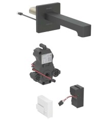 GEBERIT - Brenta Elektronický umyvadlový ventil pod omítku, pro studenou vodu, síťové napájení, easy to clean, matná černá (116.291.14.1)