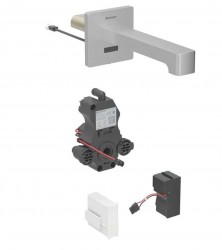 GEBERIT - Brenta Elektronický umyvadlový ventil pod omítku, síťové napájení, easy to clean, kartáčovaná nerez (116.271.SN.1)