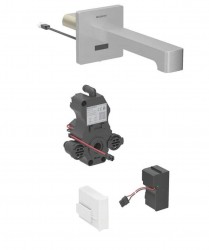 GEBERIT - Brenta Elektronický umyvadlový ventil pod omítku, síťové napájení, easy to clean, kartáčovaná nerez (116.291.SN.1)