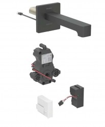 GEBERIT - Brenta Elektronický umyvadlový ventil pod omítku, síťové napájení, easy to clean, matná černá (116.291.14.1)
