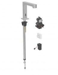 GEBERIT - Brenta Elektronický umyvadlový ventil, síťové napájení, easy to clean, kartáčovaná nerez (116.191.SN.1)